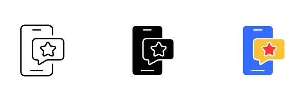 Ein Smartphone Mit Einem Sternsymbol Auf Dem Bildschirm Der Stern — Stockvektor