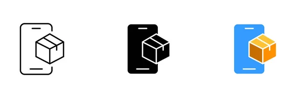 Eine Vektorillustration Eines Smartphones Mit Einem Box Symbol Das Den — Stockvektor
