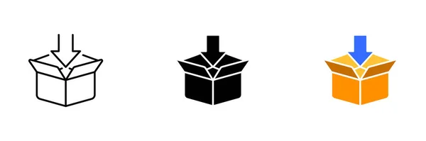 Открытая Картонная Коробка Закрылками Сложенная Назад Раскрывающая Содержимое Коробка Коричневого — стоковый вектор