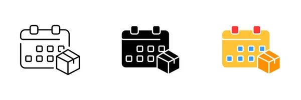 Vector Illustration Calendar Box Icon Which Represents Important Dates Related — Stock Vector