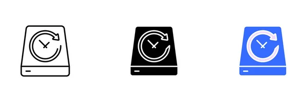 Ícone Modem Elegante Moderno Com Gráfico Relógio Representando Conectividade Eficiência — Vetor de Stock