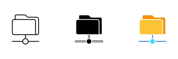 Simple Minimalistic Folder Icon Representing Organization File Management Both Personal — Stock Vector