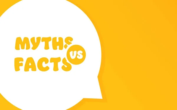 Mitos Fakta Pidato Gelembung Dengan Mitos Fakta Teks Ilustrasi Gaya - Stok Vektor