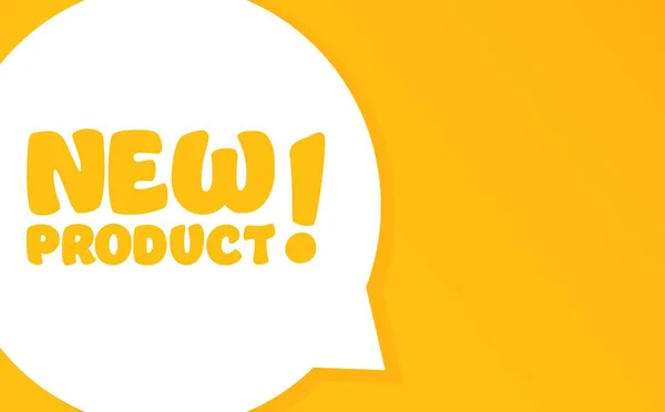Yeni Ürün Yeni Ürün Metniyle Konuşma Balonu Çizim Düz Stil — Stok Vektör