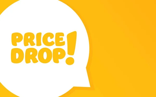 Snížení Ceny Slovní Bublina Textem Price Drop Ilustrace Plochý Ikona — Stockový vektor