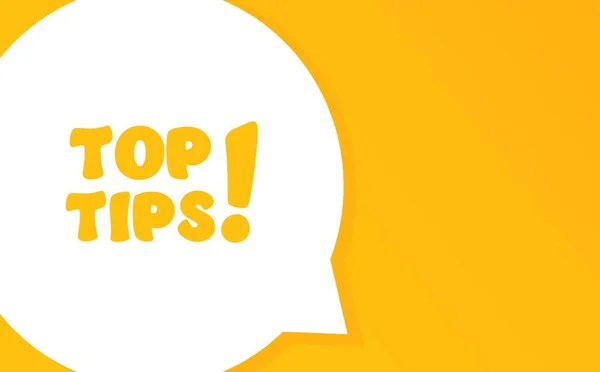 Top Tips Speech Bubble Top Tips Text Illustration Flat Style — Stock Vector