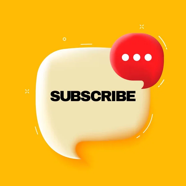 Subscribe Speech Bubble Subscribe Text Illustration Pop Art Style Vector — Stock Vector