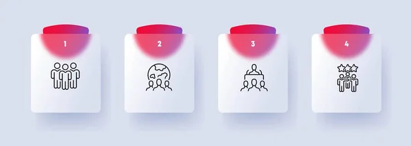 Conjunto Iconos Del Proceso Electoral Cabina Votación Boleta Electoral Candidatos — Archivo Imágenes Vectoriales