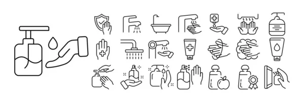 Набір Іконок Гігієни Ілюстрації Представляють Різні Аспекти Особистої Гігієни Чистоти — стоковий вектор