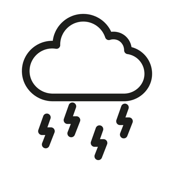 Stormy Cloud Icon Lightning Bolts Dramatic Cloud Illustration Dark Gray — Stock Vector
