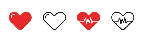 Sada Symbolů Srdce Kolekce Ikon Zobrazujících Srdce Všeobecně Uznávaných Jako — Stockový vektor