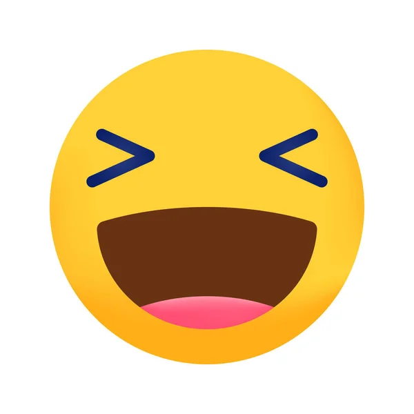 Strålande Emoji Med Leende Ögon Grinning Emoticon Med Strålande Leende — Stock vektor