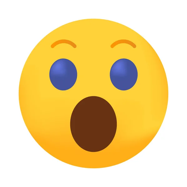 Emoticono Alta Calidad Emoji Asombrado Emoticono Conmocionado Con Cara Jadeando — Vector de stock