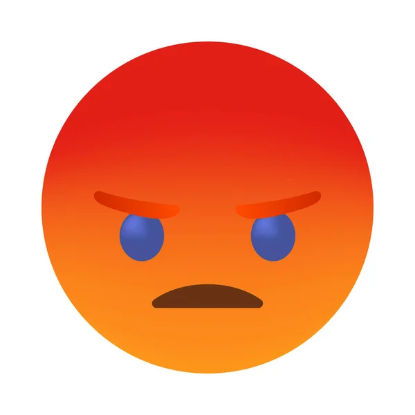 Najwyższej Jakości Emotikon Wściekła Czerwona Twarz Emoji Ładny Emotikon Odizolowany — Wektor stockowy