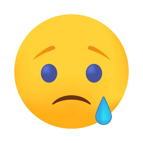 Högkvalitativ Emoticon Högt Gråtande Emoji Gul Emoticon Med Strömmar Tårar — Stock vektor