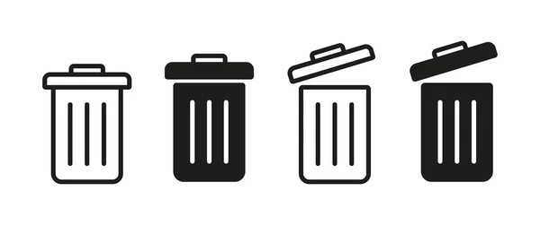 쓰레기를 처리하는 사용하는 쓰레기 통이나 쓰레기통 쓰레기 쓰레기 쓰레기 — 스톡 벡터