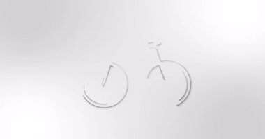 Çevre dostu bisikletli ekoloji videosu. Döngü, aktivite. Gezegeni kurtarmak, yeşil enerji, geri dönüşüm. 4k Çizgisi Canlandırması.