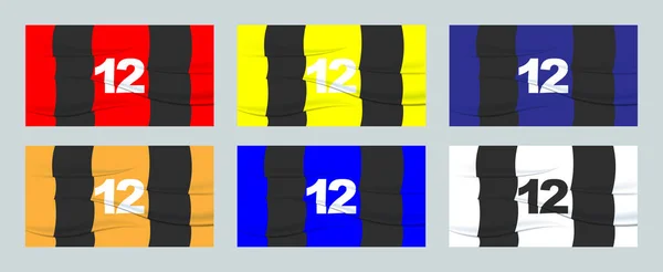 Establece Número Del Futbolista Una Camiseta Fútbol Impresión Numerada Camiseta — Archivo Imágenes Vectoriales