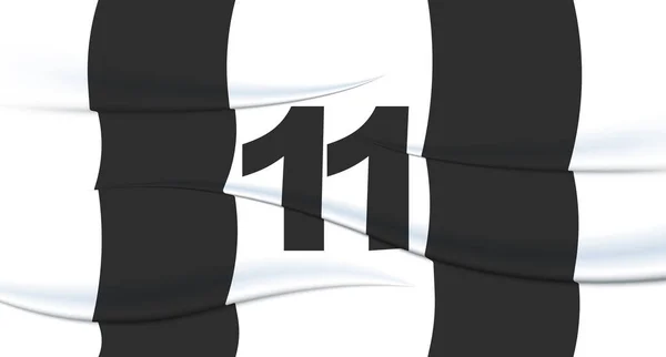 Het Nummer Van Een Witte Voetballer Een Voetbalshirt Elf Genummerde — Stockvector