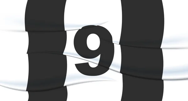 足球球衣上的白人足球运动员的号码9编号印刷 运动衫运动衫 奥林匹克运动 2024欧元 世界锦标赛 — 图库矢量图片