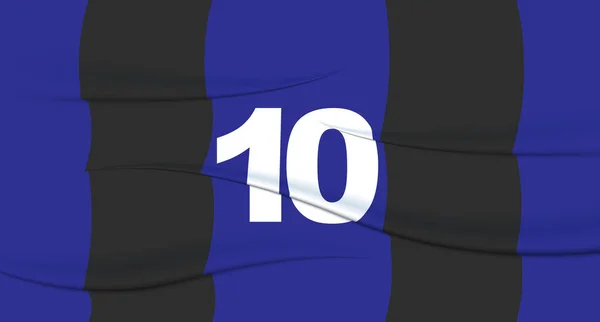 足球球衣上蓝色足球运动员的号码 10编号印刷 运动衫运动衫 奥林匹克运动 2024欧元 世界锦标赛 — 图库矢量图片