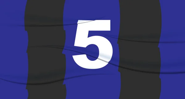フットボールジャージのブルーサッカー選手の番号 5枚目の印刷 スポーツTシャツジャージ スポーツ オリンピック ユーロ2024 金のカップ 世界選手権 — ストックベクタ