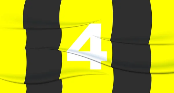 足球球衣上的黄色足球运动员号码 4编号印刷 运动衫运动衫 奥林匹克运动 2024欧元 世界锦标赛 — 图库矢量图片