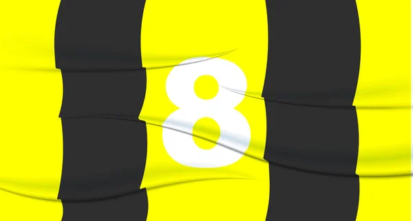 足球球衣上的黄色足球运动员号码 8编号印刷 运动衫运动衫 奥林匹克运动 2024欧元 世界锦标赛 — 图库矢量图片