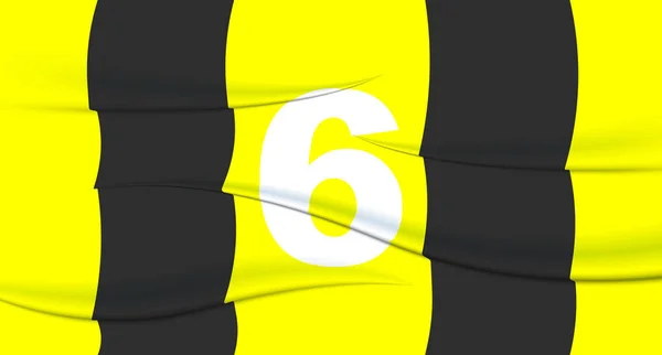 足球球衣上的黄色足球运动员号码 6编号印刷 运动衫运动衫 奥林匹克运动 2024欧元 世界锦标赛 — 图库矢量图片