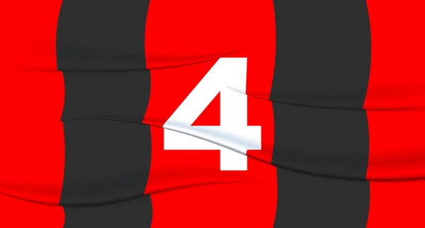 橄榄球球衣上的红色足球运动员的号码4编号印刷 运动衫运动衫 奥林匹克运动 2024欧元 世界锦标赛 — 图库矢量图片