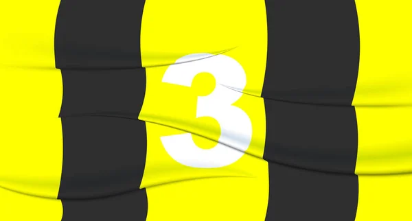 足球球衣上的黄色足球运动员号码 3编号印刷 运动衫运动衫 奥林匹克运动 2024欧元 世界锦标赛 — 图库矢量图片