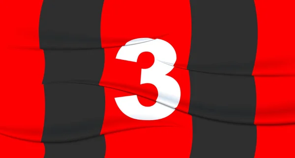 橄榄球球衣上的红色足球运动员的号码3编号印刷 运动衫运动衫 奥林匹克运动 2024欧元 世界锦标赛 — 图库矢量图片