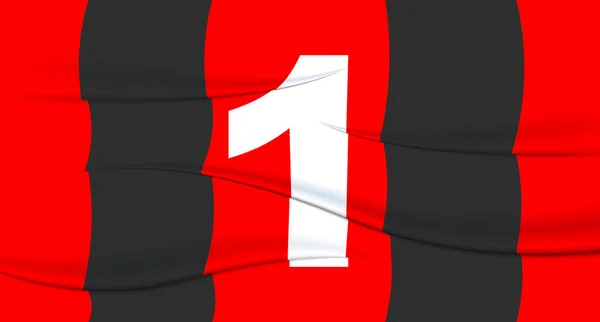 橄榄球球衣上的红色足球运动员的号码1编号印刷 运动衫运动衫 奥林匹克运动 2024欧元 世界锦标赛 — 图库矢量图片