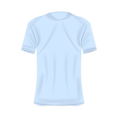 Beyaz renkli t-shirt modeli. Kısa kollu gerçekçi gömleğin maketi. Tasarım için boş alanı olan boş t-shirt şablonu