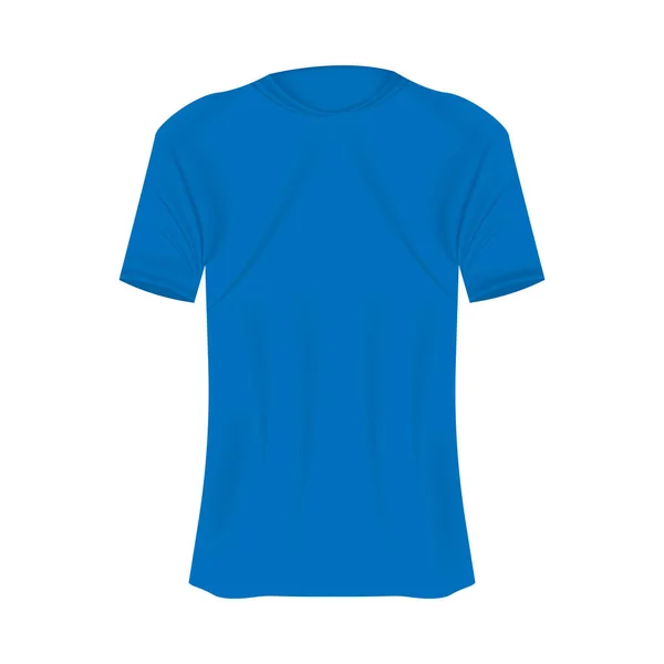 T恤衫是蓝色的 改头换面的短袖衬衫 空白T恤衫模板 用于设计 — 图库矢量图片