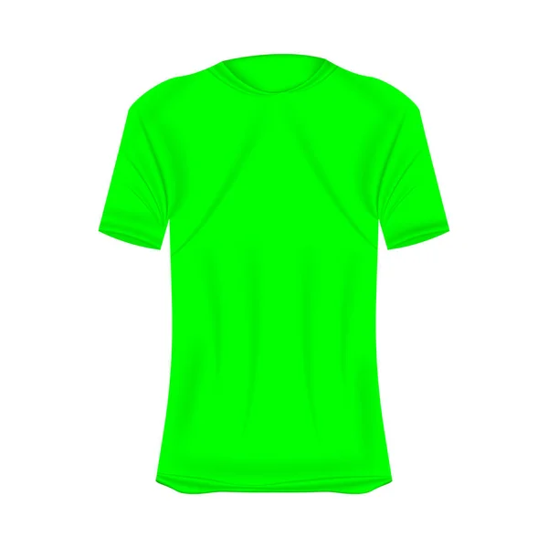 T恤衫是绿色的 改头换面的短袖衬衫 空白T恤衫模板 用于设计 — 图库矢量图片