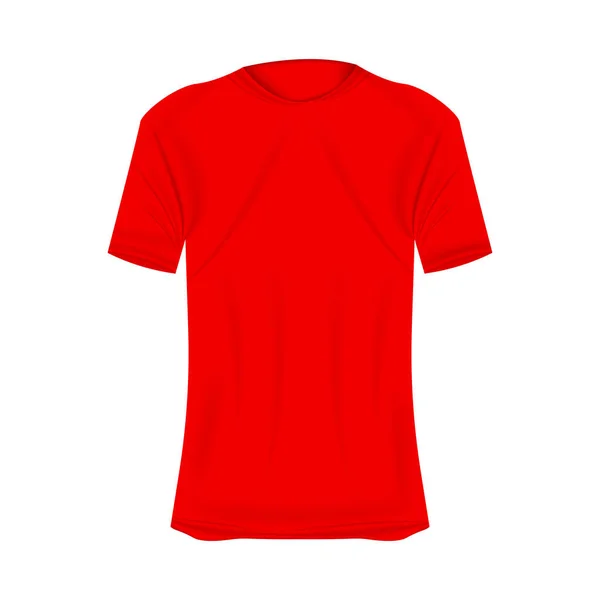 T恤衫是红色的 改头换面的短袖衬衫 空白T恤衫模板 用于设计 — 图库矢量图片