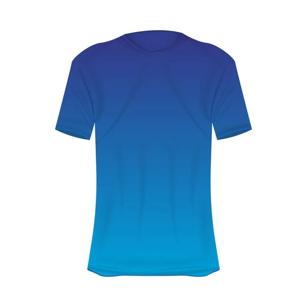 Shirt Mockup Cores Azuis Mockup Camisa Realista Com Mangas Curtas — Vetor de Stock