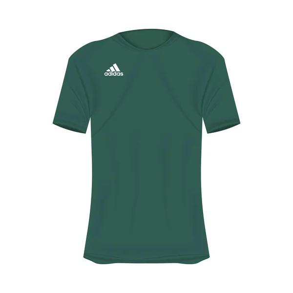 Logotipo Adidas Shirt Mockup Cores Verdes Mockup Camisa Realista Com — Vetor de Stock