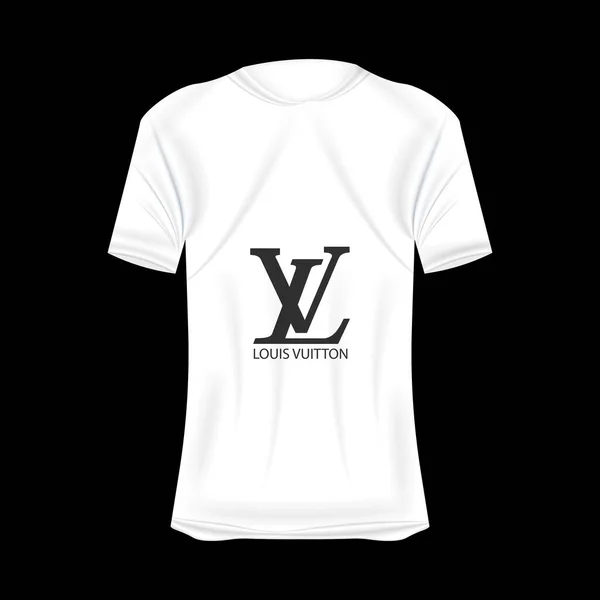 Louis Vuitton Logo Shirt Mockup Cores Brancas Mockup Camisa Realista — Vetor de Stock