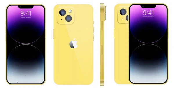 Apple Iphone Teléfono Inteligente Disponible Color Dorado Nuevo Iphone Pro — Vector de stock