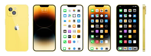 Новый Золотой Iphone Apple Смартфон Ios Потерянный Экран Страница Телефона — стоковый вектор