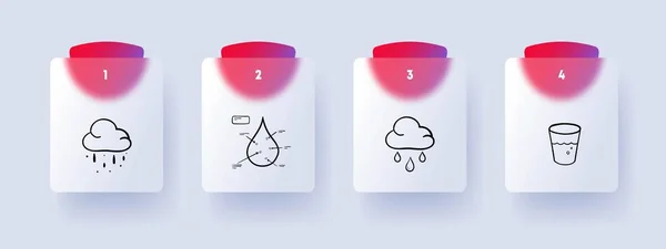 Liquid Line Icon Clouds Rain Hail Glass Drop Water Sea — Stock Vector