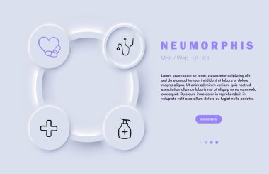 İlaç çizgisi simgesi. Şırınga, ilaç, damla, ambulans, tedavi, hasta doktor Neomorfizm steyle vektör çizgisi simgesi