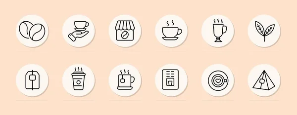 Coffee Line Icon Grains Tonic Coffee Brewing Cafe Diner Paper — Stock Vector