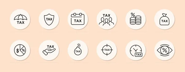 Icône Ligne Impôts Argent Finance Épargne Graphique Secteurs Avocat Économie — Image vectorielle