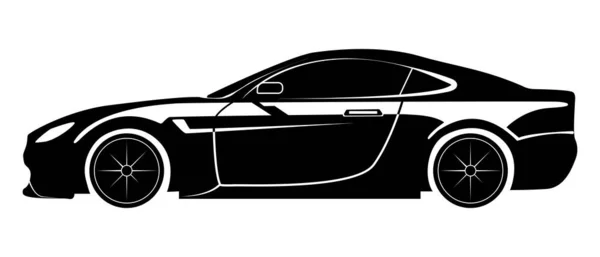 Konzept Supercar Sportwagen Und Limousine Kraftfahrzeug Silhouette Kollektion Auf Weißem — Stockvektor