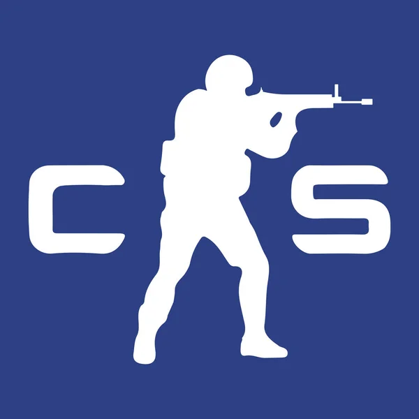 反攻Cs Go射击游戏Cs Go1 全球攻势 Cs2 游戏的矢量标志 蒸汽应用 阀门公司 射击的类型 — 图库矢量图片