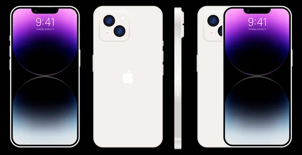 Neues Iphone Pro Pro Max Tiefe Weiße Farbe Von Apple — Stockvektor