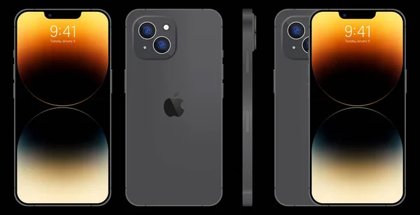 New Iphone Pro Pro Max Deep Purple Color Apple Inc — Stock Vector